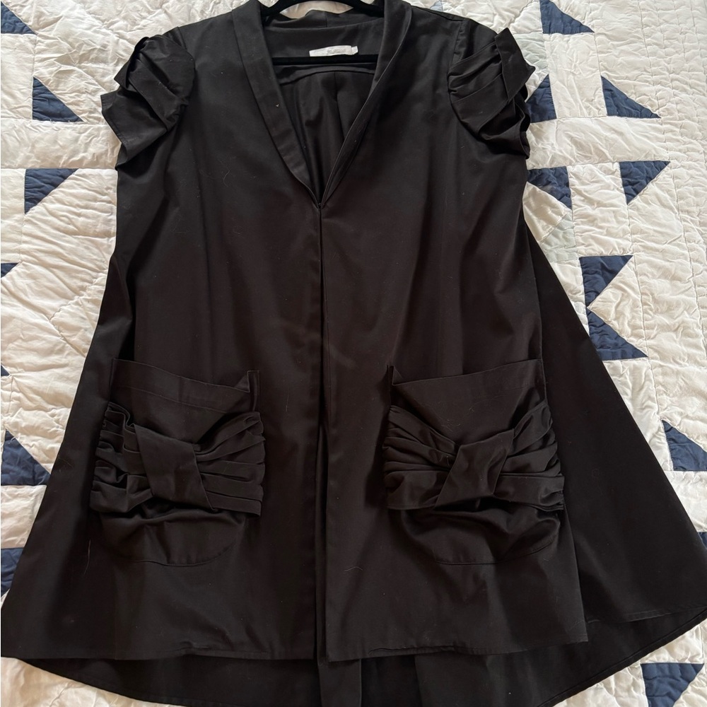 Anne Fontaine Black Shortsleeved bow Pocket Hi Low Jacket Womens Size 42/US12